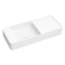 Mod 700mm Matte White Wall Hung Basin with Overflow